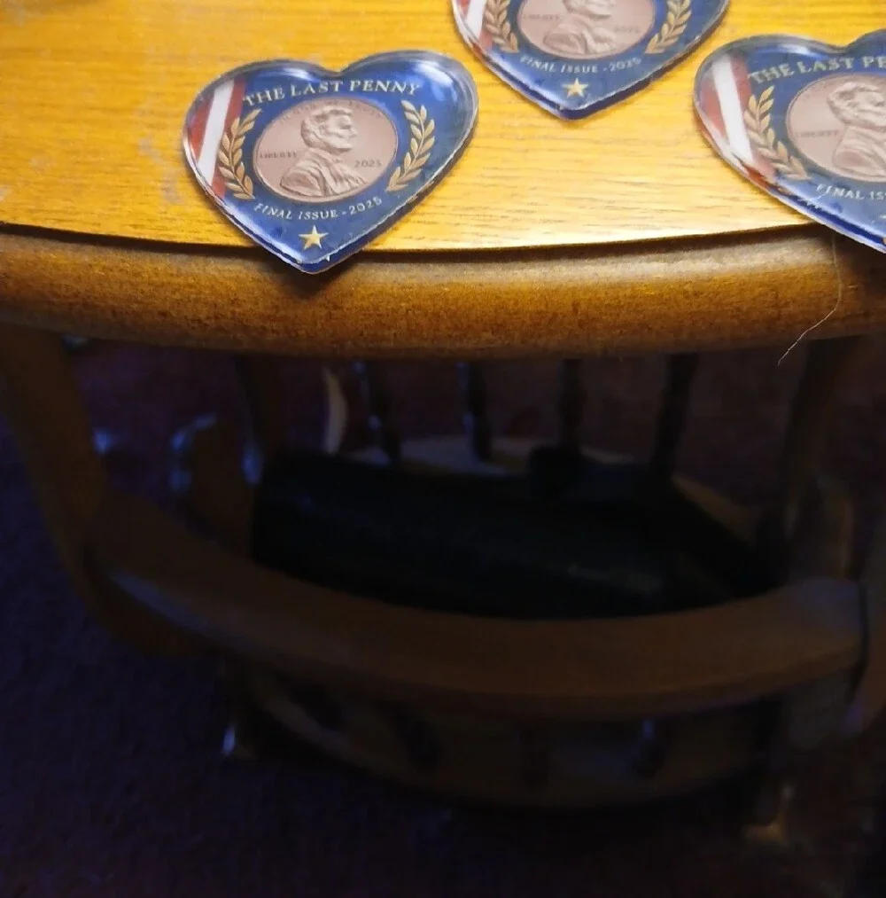 Heart-Shaped 'The Last Penny' Decorative  - Blue Set Of 3